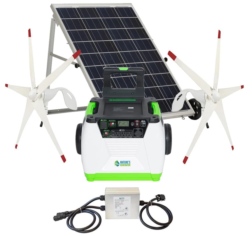 Natures Generator Portable 1800 Watt Solar and Dual Wind Generator Kit