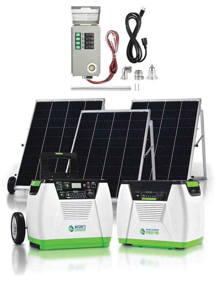 Natures Generator Portable 1800-Watt Solar Generator - Power Transfer Platinum Kit