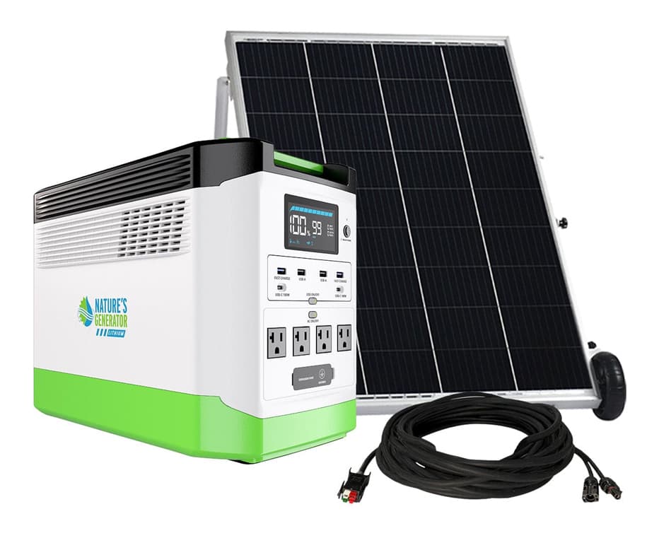 Natures Generator Lithium 1800 Solar Generator - Gold Kit