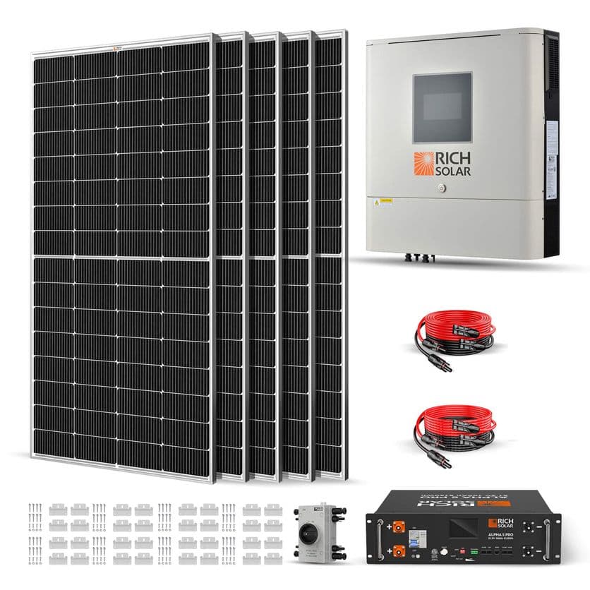 Rich Solar Tiny Home Power Kit | 1250W 120V Output - 5120Wh LFP Battery