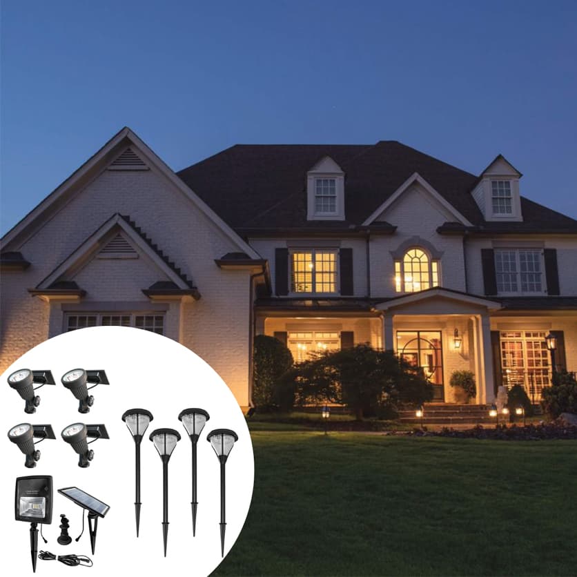Residential Solar Landscape Lighting Kit - Warm White