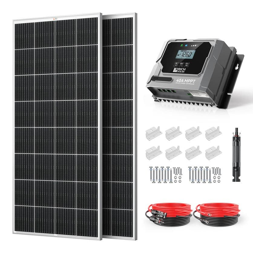 Rich Solar 400 Watt Solar Kit with New 40A MPPT Charge Controller