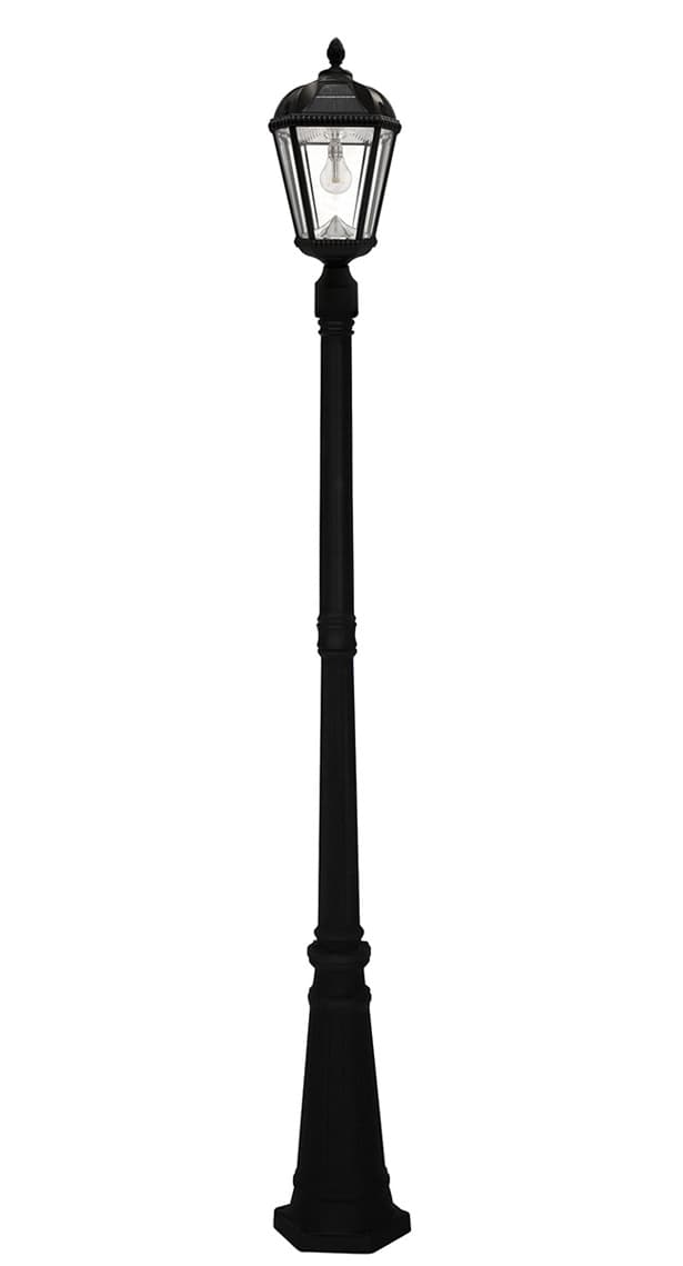Royal Solar Lamp Post with GS-Solar LED Light Bulb - Black