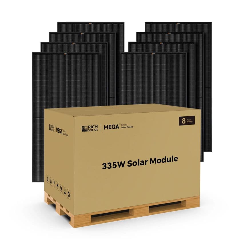Rich Solar MEGA 335 PRO Rigid Solar Panels - Premium Grid-tie or Off-grid Solar Panels - 25-Year Output Warranty