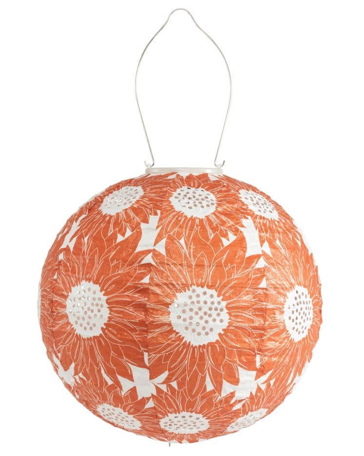 Soji Stella - Sunflower - 12" Solar Lantern in Persimmon