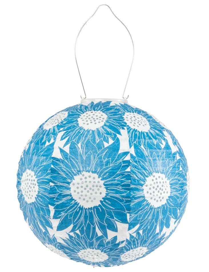 Soji Stella - Sunflower - 12" Solar Lantern in Sapphire
