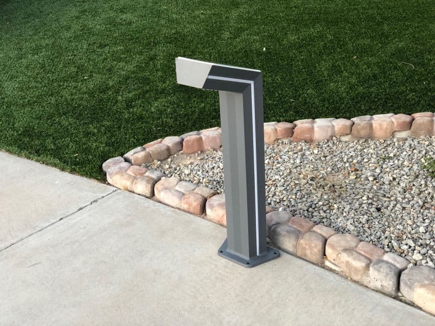 Solar Bollard Path Light with Blue Accent LED