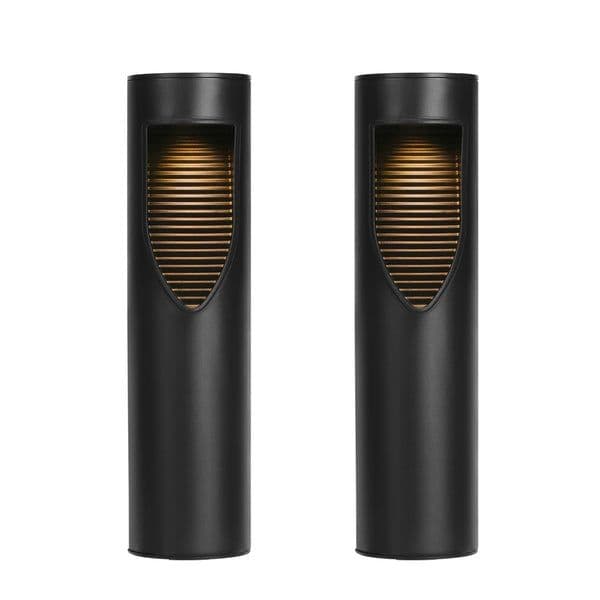 Techko Solar Cylinder Bollard Path Lights - 2 Pack