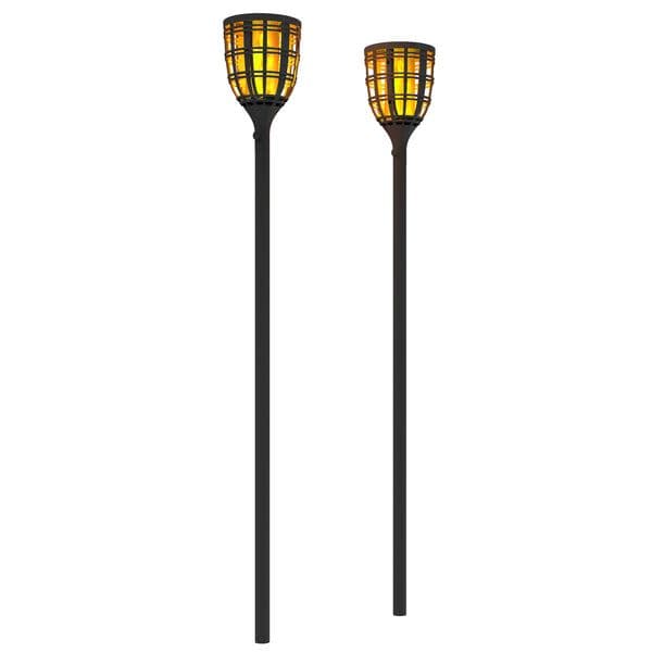 Techko Solar Tiki Torches with Multiple Lighting Modes - 2 Pack
