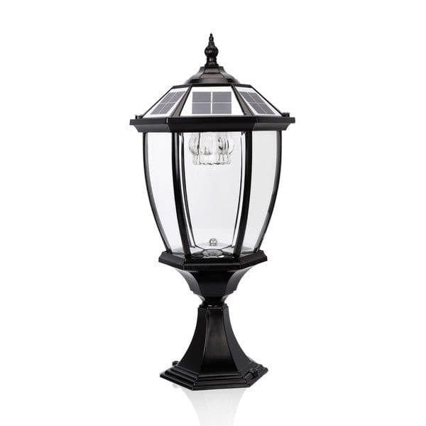 Techko Solar Vintage Pillar and Fence Post Light - With Remote Control