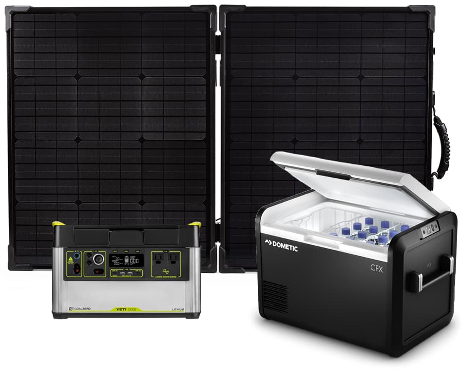 Goal Zero Yeti 1000X Solar Generator and Dometic CFX3 55IM Portable Electric Cooler and Freezer Kit